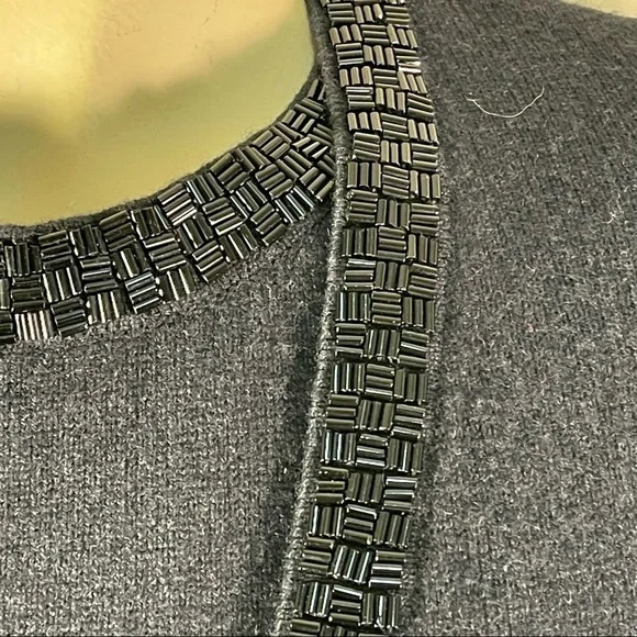 Escada for Neiman Marcus Knittedtop and cardigan with Bugle beads